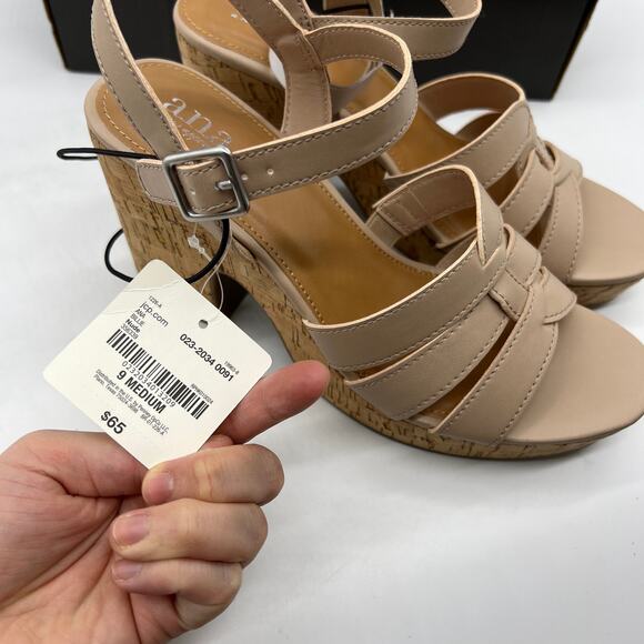 a.n.a Womens Billie Heeled Sandals Nude Color Size 9M - Picture 5 of 14